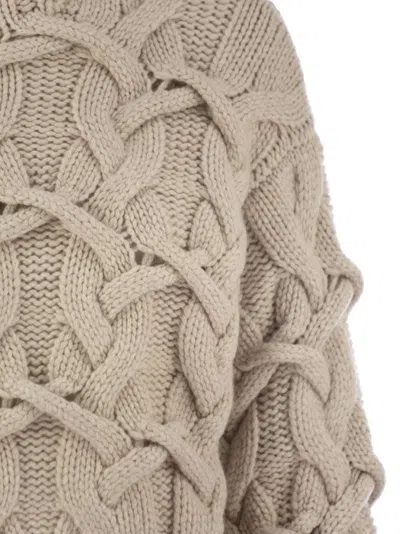 Brunello Cucinelli Braided Sweater Sweaters And Cardigans Beige In Neutral
