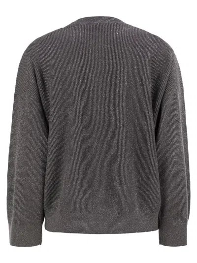 Brunello Cucinelli Women Cotton And Viscose Rib Sweater In Multi