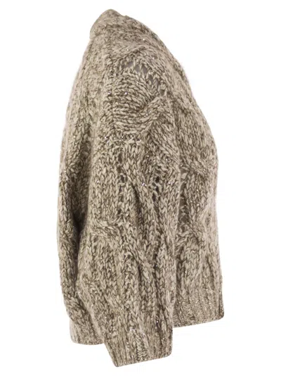 Brunello Cucinelli Chunky Knit Cardigan In White