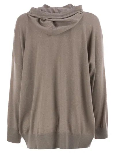 Brunello Cucinelli 'shimmer' Sweat À Capuche In Gray