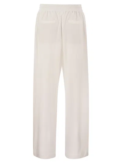Brunello Cucinelli Cotton Joggers With Drawstring And Pockets In White