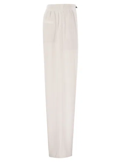 Brunello Cucinelli Cotton Joggers With Drawstring And Pockets In White