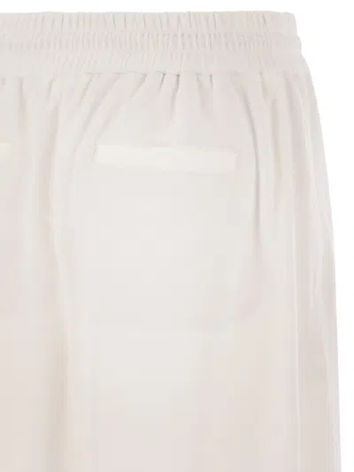 Brunello Cucinelli Cotton Joggers With Drawstring And Pockets In White