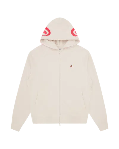 Icecream Gradient Smiley Zip Through Hood In Neutral