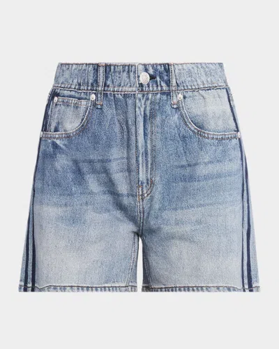 Rag & Bone Miramar Cotton Terry Track Shorts In Blue