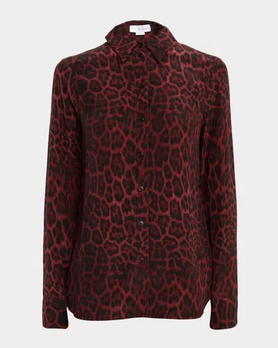 Stella Mccartney Leopard-print Silk Button-down Shirt In Multi