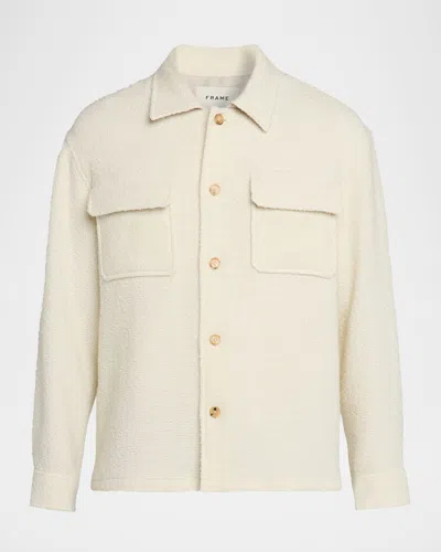 Frame Man Denim Outerwear Cream Size Xxl Cotton In Natural