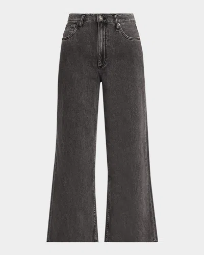 Rag & Bone Featherweight Andi High-rise Wide Ankle Jeans In Gray