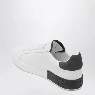 Dolce & Gabbana Portifano Panelled Leather Sneakers In White