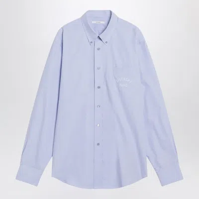 Givenchy Button-down Shirt With Pointed Collar And Embroidered Detail In Blue