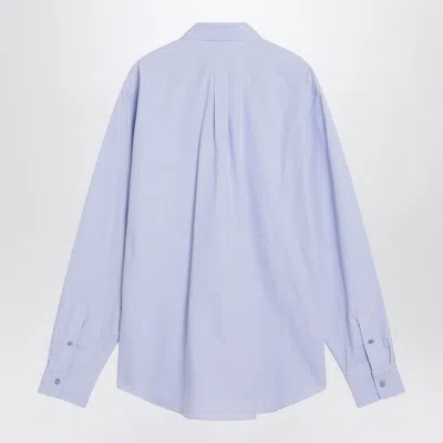 Givenchy Button-down Shirt With Pointed Collar And Embroidered Detail In Blue
