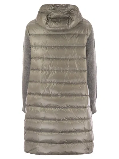 Herno Women Resort Down Jacket In Ultralight Nylon And Mesh In Gray