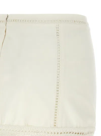 Isabel Marant White Cotton Sandals Mini Skirt In Neutral