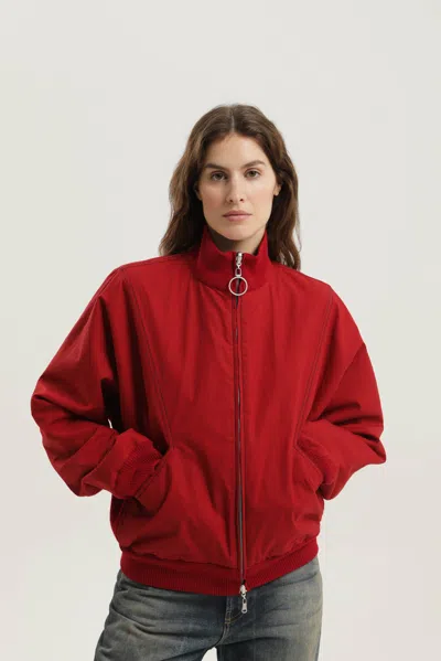 1989 Studio Reversible Jacket Ribbed Collar Cuffs Side Pockets In Red