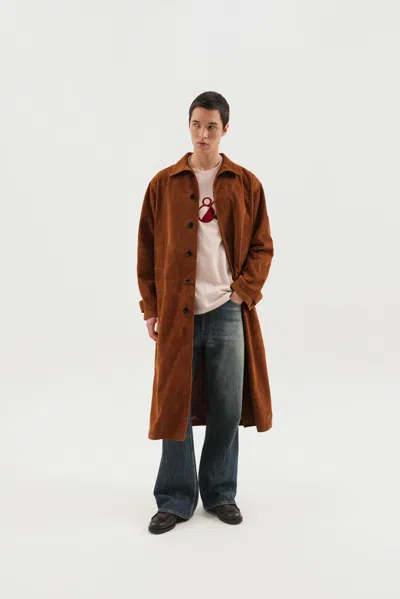 1989 Studio Leather Ribbed Makintosh In Burgundy