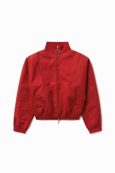 1989 Studio Reversible Jacket Ribbed Collar Cuffs Side Pockets In Red