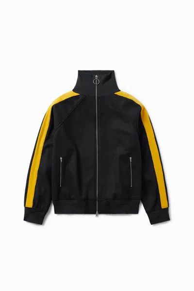 1989 Studio Jacket High Collar Side Stripes In Black
