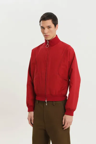 1989 Studio Reversible Jacket Ribbed Collar Cuffs Side Pockets In Red