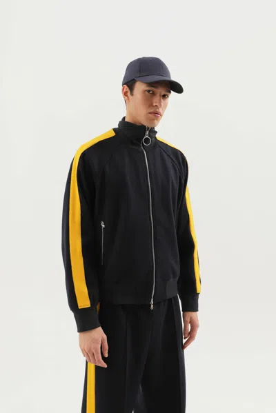 1989 Studio Jacket High Collar Side Stripes In Black