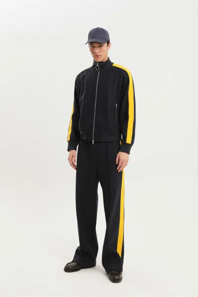 1989 Studio Jacket High Collar Side Stripes In Black