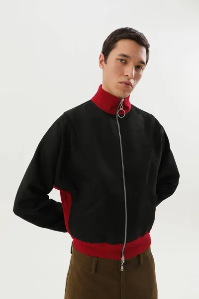 1989 Studio Reversible Jacket Ribbed Collar Cuffs Side Pockets In Red