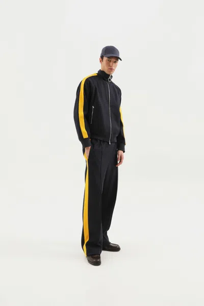 1989 Studio Jacket High Collar Side Stripes In Black