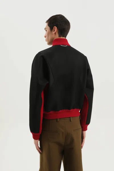 1989 Studio Reversible Jacket Ribbed Collar Cuffs Side Pockets In Red