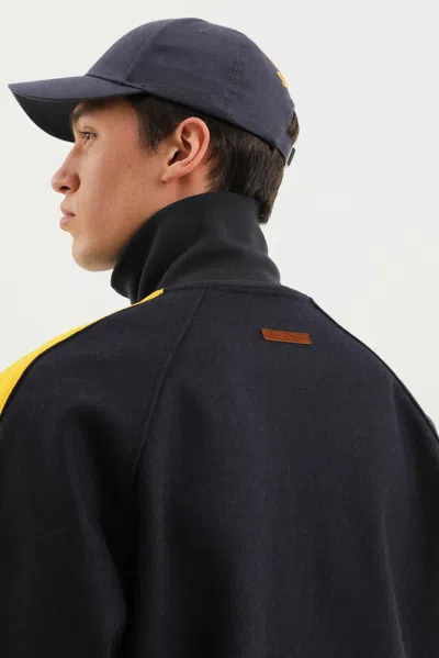 1989 Studio Jacket High Collar Side Stripes In Black