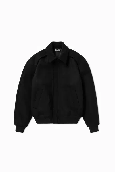 1989 Studio Wool Bomber With Embroidered Back And Pockets In Black