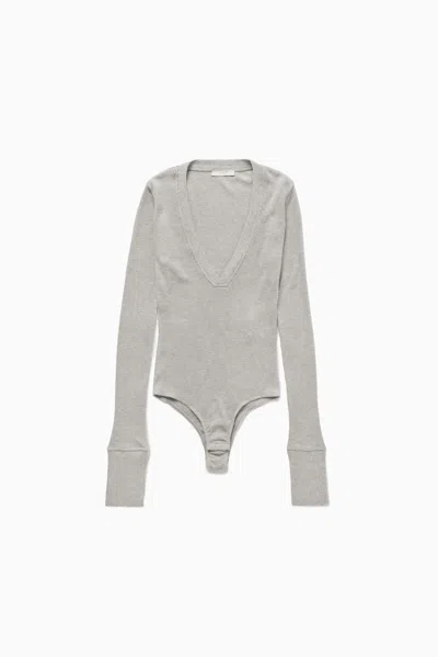1989 Studio Light Grey Waffle Body V-neck In Gray