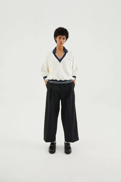 1989 Studio Pleated Chino Trousers With Back Pockets In Black