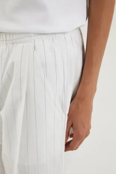 1989 Studio White Striped Boxy Pants In Multi