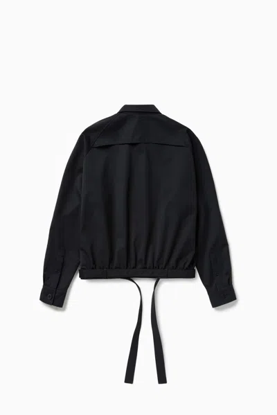 1989 Studio Dark Blue Short Trench Jacket In Black