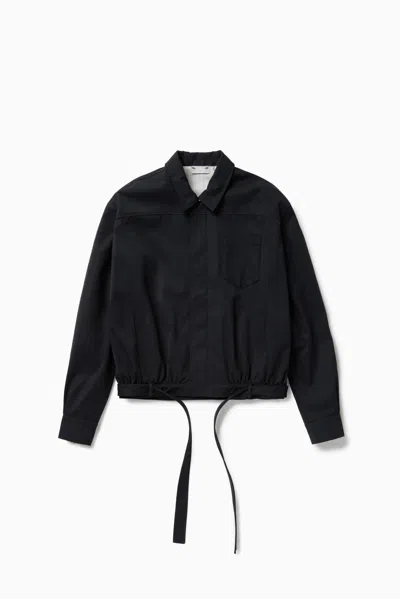 1989 Studio Dark Blue Short Trench Jacket In Black