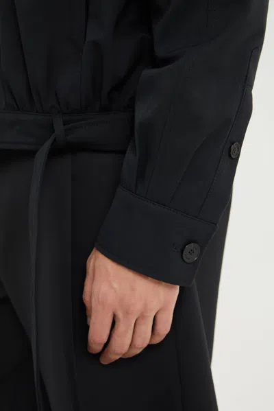 1989 Studio Dark Blue Short Trench Jacket In Black