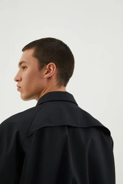 1989 Studio Dark Blue Short Trench Jacket In Black