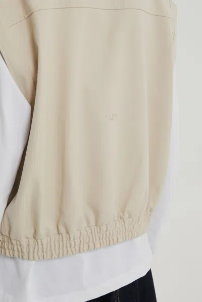 1989 Studio Light Cream Gabardine Zip Up Vest In Neutral