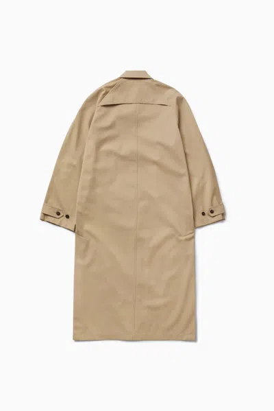 1989 Studio Solid Color Trench Coat With Hidden Buttoning In Brown