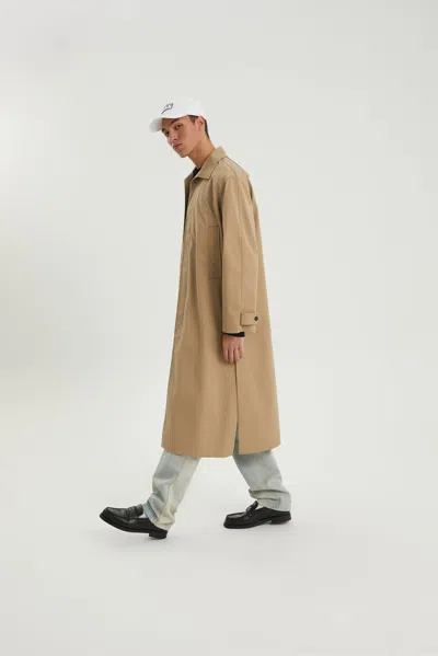 1989 Studio Solid Color Trench Coat With Hidden Buttoning In Brown