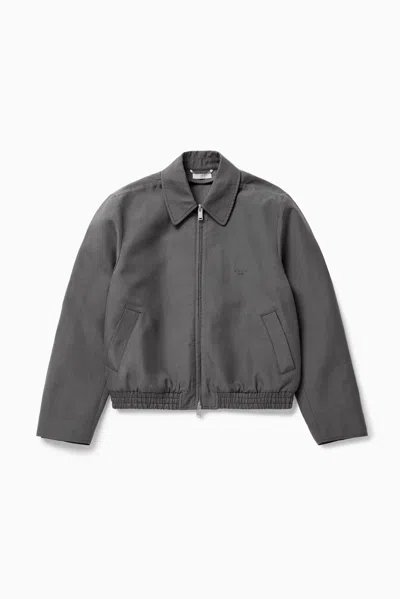 1989 Studio Lightweight Cotton Overshirt Jacket With Zip Closure In Gray