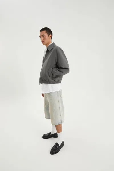 1989 Studio Lightweight Cotton Overshirt Jacket With Zip Closure In Gray