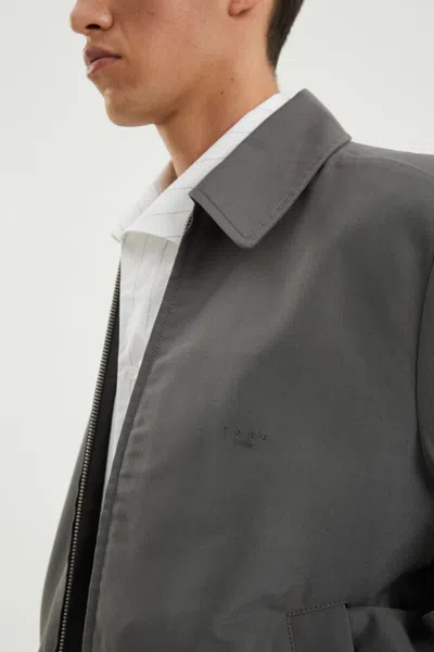 1989 Studio Lightweight Cotton Overshirt Jacket With Zip Closure In Gray