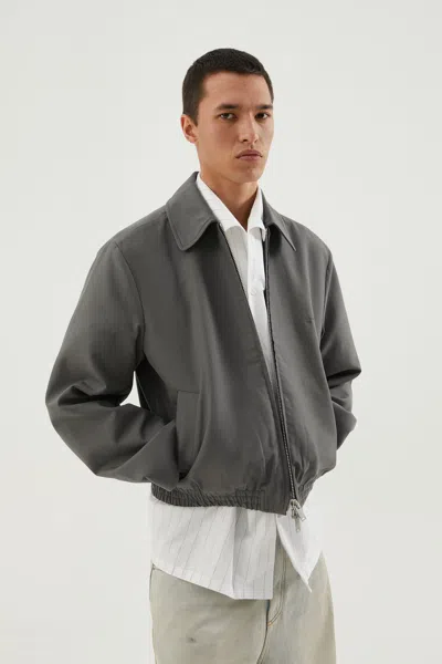 1989 Studio Lightweight Cotton Overshirt Jacket With Zip Closure In Gray