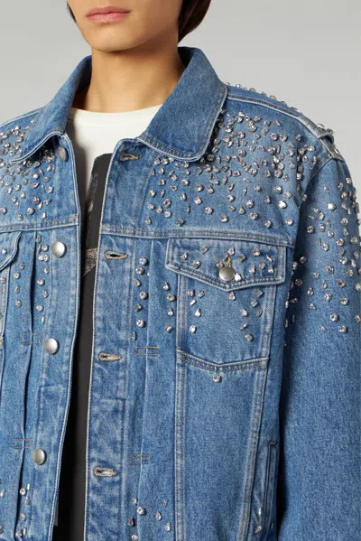 1989 Studio Denim Trucker Jacket Crystals Blue In Light Blue