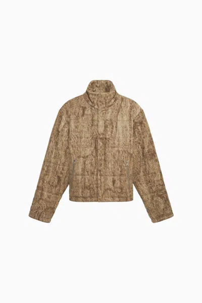 1989 Studio Flocked Fabric Padded Jacket With Embroidered Logo In Brown