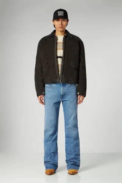 1989 Studio Suede Shearling Jacket With Embroidered Logo In Black