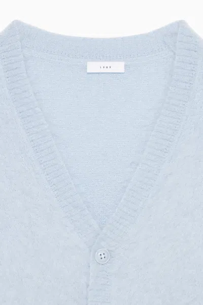 1989 Studio Pastel Light Blue Mohair Blend Cardigan