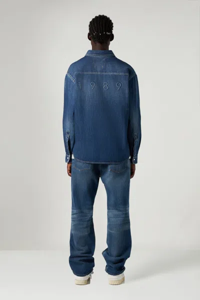 1989 Studio Camicia Ss2427 Wash2 In Blue