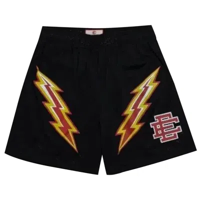Pre-owned Eric Emanuel Ee Basic Lightning Bolt Short 'black/yellow/red' | Men's Size M