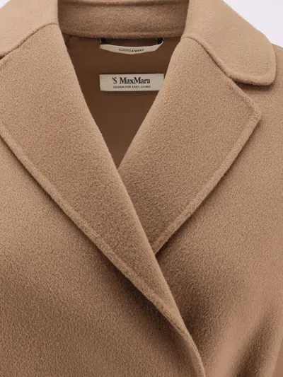 Max Mara Short Virgin Wool Coat With Classic Lapel In Brown